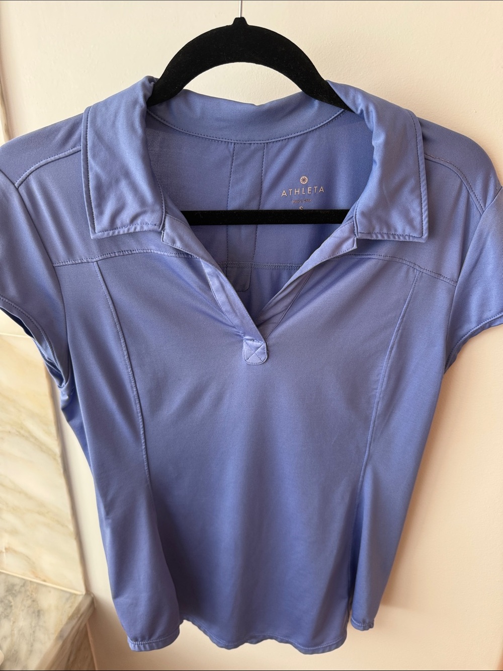 Athleta Periwinkle Short-Sleeve Polo Top